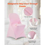 Amocart 50 Pcs Pink Chair Covers Polyester Spandex Chair Cover Stretch Slipcovers Flat-Front Chair Covers for Wedding Party