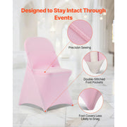 Charger l'image dans la visionneuse de galerie, SucceBuy 50 Pcs Pink Chair Covers Polyester Spandex Chair Cover Stretch Slipcovers Flat-Front Chair Covers for Wedding Party
