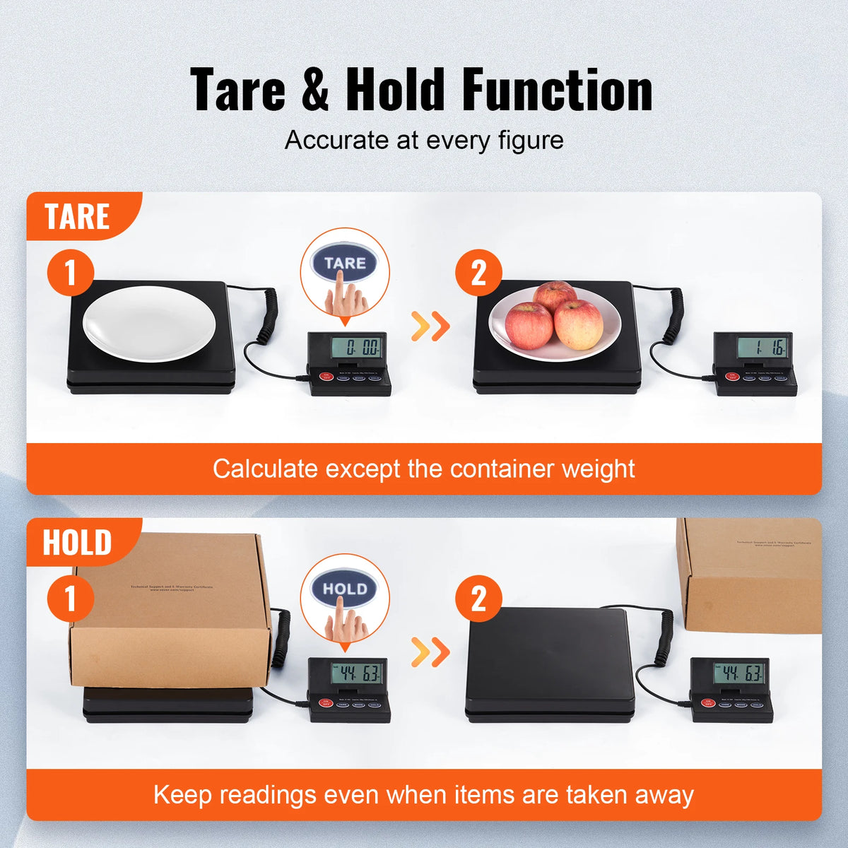 SucceBuy 110 lbs Digital Postal Shipping Scale with Timer 90° Foldable LCD Screen AC/DC Powered Package Scale for Laggage Home Amocart