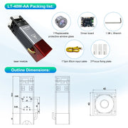 Load image into Gallery viewer, LASER TREE 4w 5W Laser Module 450nm Laser Head Blue Laser for Cnc Laser Engraving Cutting Machine WoodWorking DIY Tools
