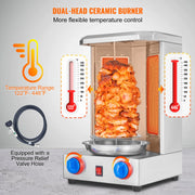 Load image into Gallery viewer, SucceBuy Shawarma Grill Machine13 lbs Chicken Shawarma Cooker Gas Vertical Broiler Gyro Rotisserie Oven Doner Kebab for Home - AMOCART
