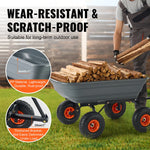Amocart Dump Cart Poly Garden Dump Cart Easy to Assemble Steel Frame Dump Wagon with 2-in-1 Convertible Handle Safe Transport