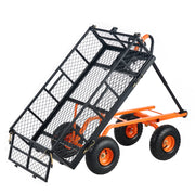 Load image into Gallery viewer, SucceBuy Garden Cart Sturdy Metal Utility Wagon with Cart Wheelbarrow Simple Assembly Versatile Dump with 400/880lbs Capacity - AMOCART
