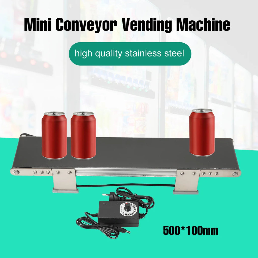 Mini Metal Desktop Conveyor Belt AC 100-240V DC 12V Electric Production Line Cargo Lane Friction Experiment Teaching Equipment