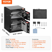 Load image into Gallery viewer, SucceBuy Single Door 4.0 cu.ft Safe Box w/ Key Lock Password &amp; Fingerprint Safe Lock Box with Fireproof Bag Key Rack &amp; LED Light

