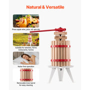 Load image into Gallery viewer, SucceBuy 6L 12L Fruit Wine Press Solid Wood Basket with 8 Blocks Heavy Duty Manual Juice Maker Cider Apple Grape Making Press
