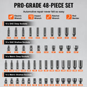 Bild in Galerie-Viewer laden, SucceBuy Drive Impact Socket Set Deep &amp; Shallow Socket Set Cr-Mo Alloy Steel Auto Repair EasytoRead Size Markings Storage Case
