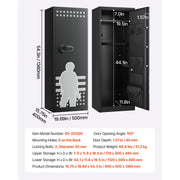 Load image into Gallery viewer, SucceBuy Gun Safe Cold-Rolled Steel Fireproof Cabinet with Keypad &amp; Key with Magazine and Lighting Adjustable Racks for Rifles

