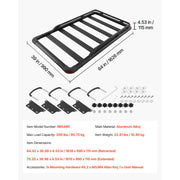 Bild in Galerie-Viewer laden, Amocart 64 x 39 x 4.53 in Roof Rack Cargo Basket with Extension 200 lbs Capacity Universal Fit for SUVs Trucks Vehicles Pickups
