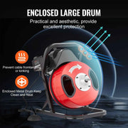 Charger l'image dans la visionneuse de galerie, SucceBuy Drain Cleaner Machine 50FT 1/2 Inch Manual Feed Sewer Snake Auger with 4 Cutters &amp; Air-activated Foot Switch for Pipes

