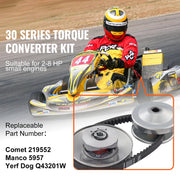 Bild in Galerie-Viewer laden, Amocart Go-Kart Torque Converter Go-Kart Clutch Kit Series Asymmetrical Driver Pulley Replacement with Drive Belt  Small Engine
