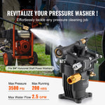 SucceBuy Pressure Washer Pump 3/4" Shaft Horizontal 3500 PSI 2.5GPM with 5 Nozzles Compatible with Simpson Troy-Bilt Generac
