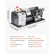 Load image into Gallery viewer, Amocart 8x16in 550W Benchtop Lathe Machine Variable Speed &amp; 0.0003in Spindle Accuracy Metal Gear for Processing Precision Parts
