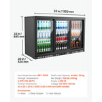 Amocart 7.4/11.4 Cu. Ft Back Bar Cooler with LED Lighting Adjustable Shelves Low-E Glass Display Cooler for Beer Wine Drink