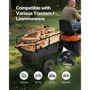 Load image into Gallery viewer, Amocart Garden Utility Trailer 10 Cu. Ft 500lbs ATV UTV Hauling Trailer Tow Behind Poly Dump Cart with 16" Tires for Lawn Mower
