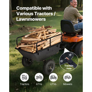 Load image into Gallery viewer, SucceBuy Garden Utility Trailer 10 Cu. Ft 500lbs ATV UTV Hauling Trailer Tow Behind Poly Dump Cart with 16" Tires for Lawn Mower - AMOCART
