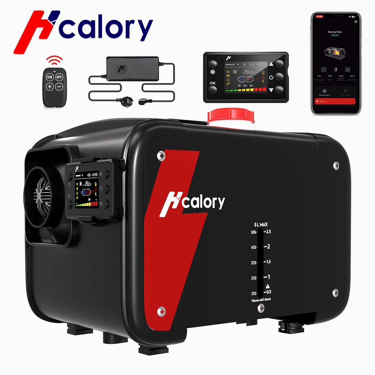 Hcalory HC1-H 8KW 12V All in One Portable Diesel Air Parking Heater Integrated Vehicle Heating Kit for Truck RV Camper Van Boat Amocart