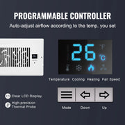 Load image into Gallery viewer, SucceBuy Register Booster Fan Quiet Vent Booster Fan with Remote Control Thermostat Control for Heating Cooling Smart Vent White - AMOCART
