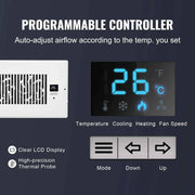 Load image into Gallery viewer, Amocart Register Booster Fan Quiet Vent Booster Fan with Remote Control Thermostat Control for Heating Cooling Smart Vent White
