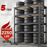 5 Tier Storage Shelves, 2250LBS Heavy Duty Garage Shelving, Adjustable Metal Shelving Unit,Garage Storage Shelves, Customized