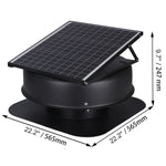 Amocart Solar Attic Fan 40W 1230 CFM Large Air Flow Solar Roof Vent Low Noise and Weatherproof with Smart Adapter for Home