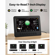 Load image into Gallery viewer, Amocart 7-in-1 Wi-Fi Weather Station 7-In TFT Display Solar Powered Outdoor Sensor, Rain Gauge, Indoor Outdoor Weather Forecast
