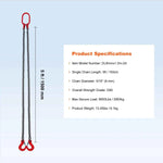 SucceBuy 3T 5ft Lifting Sling Chain 5/16 inch G80 Lifting Chains with 2 Leg Grab Hooks for Engine Hoist Engine Lift Chain
