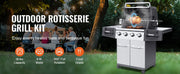 Load image into Gallery viewer, Amocart Universal Grill Rotisserie Kit for Grills, Electric BBQ Grill with 9W Motor Stainless Steel Automatic Grilling Kit
