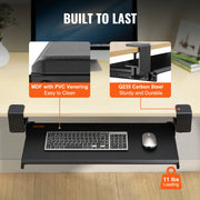 Charger l'image dans la visionneuse de galerie, Amocart 26.8in Under Desk Keyboard Tray Slide in/out Ergonomic Universal Keyboard Tray No-Drilling C-Clamps Easy to Install
