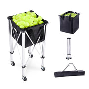 Load image into Gallery viewer, Foldable Tennis Ball Cart Holds 150/180 Tennis Balls Basket Hopper with Wheels for Sports Teaching Baseball Trolley

