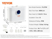 Load image into Gallery viewer, 500W/700W/900W/1200W Amocart Macerator Pump Waste Water Disposal Upflush Machine for Toilet, Basement, Shower, Laundry, Bathtub
