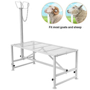 Load image into Gallery viewer, Amocart Goat &amp; Sheep Stand 51x23 in Livestock Stand Metal Livestock Milking  Shearing Stand 21" to 33" Adjustable Height  White
