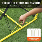 SucceBuy Soccer Trainer 2 IN 1 Rebounder Net Iron Soccer Practice Equipment Sports Football Rebounder Wall forTeam Solo Training