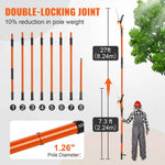 Amocart Manual Pole Saw Extendable Tree Pruner Sharp Steel Blade for Branches Trimming with Lightweight Aluminum Alloy Handle