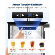 Load image into Gallery viewer, Amocart Beer Kegerator Single Tap Commercial Draft Beer Dispenser for D system W/ Shelves Hold 1 Sixth Keg 2.5lbs CO2 Tank 92L
