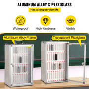 Bild in Galerie-Viewer laden, Amocart 36 Slots Cell Phone Cabinet Silver Aluminum Alloy Pocket Chart Wall Mounted Storage Locker Box for Classroom Office Gym
