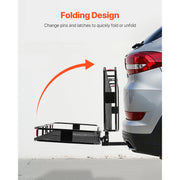 Load image into Gallery viewer, SucceBuy Hitch Cargo Carrier with Nighttime Reflective Reminder Folding Hitch Mount Cargo Carrier with Hitch Stabilizer for SUV - AMOCART
