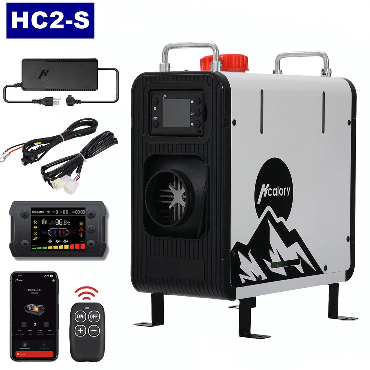 Hcalory HC2-S Diesel Air Heater 8KW 3.5L Built-in Tank Bluetooth Remote Thermostat DC12V/24V AC110-130V Portable Heating Unit for Camping Vehicle Amocart