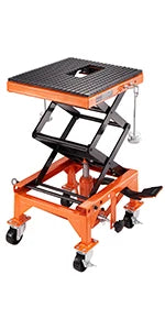 Load image into Gallery viewer, Hydraulic Motorcycle Lift Table 350 LBS Capacity Motorcycle Scissor Jack Lift with Wide Deck J-hooks 4 WheelsHydraulic
