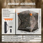 Amocart Hunting Blind, 270° See Through Ground Blind, 2-3 Person Pop Up Deer Blind for Hunting with Carrying Bag, Portable Tent