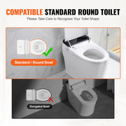 Load image into Gallery viewer, SucceBuy Raised Toilet Seat 3.5" Height Raised 300 lbs Weight Capacity for Standard Round Toilet Aluminum Handrail - AMOCART
