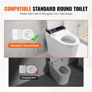 Load image into Gallery viewer, Amocart Raised Toilet Seat 3.5" Height Raised 300 lbs Weight Capacity for Standard Round Toilet Aluminum Handrail
