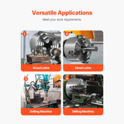 Load image into Gallery viewer, SucceBuy 3 In / 10 In Lathe Chuck 4-Jaw T-key Fixing Screws Reversible Jaws HT300 Material Internal External for Metal Lathe Use - AMOCART
