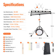 Charger l'image dans la visionneuse de galerie, SucceBuy 32 Note Glockenspiel Xylophone Bell Kit Percussion Instrument with Mallets Drum Sticks Carrying Bag for Adults Students
