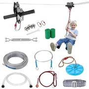 Load image into Gallery viewer, Amocart Zipline Kit for Kids Adult 160ft Zip Line Kits Up to 500 lbs with Stainless Steel Zipline Spring Brake Safety Harness
