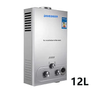 Load image into Gallery viewer, 6L–18L Portable Instant-Heat LPG Water Heater for Home Use Stainless Steel Construction, Easy Installation
