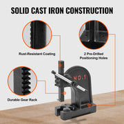 Load image into Gallery viewer, SucceBuy 1 Ton Arbor Press Manual Arbor Press Cast Iron Heavy-duty Manual Desktop Arbor Press Precision Hand Press for Stamping

