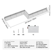 Load image into Gallery viewer, SucceBuy Chicken Tunnels 157.5 x 39.4 x 24.2 in Chicken Tunnels for Yard Portable Chicken Tunnels for Outside Corner Frames
