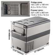 Load image into Gallery viewer, SucceBuy 20L 22L 35L 45L 55L Car Refrigerator Mini Fridge Freezer Portable Compressor Cooler 12/24V DC 110-240V Ice Box - AMOCART

