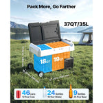 Amocart 35L 45L 55L Portable Foldable Handle Car Refrigerator with Wheel -4°F to 68°F Truck Refrigerator with APP Control Compressor Freezer for Camping Picnics Car Home Traval